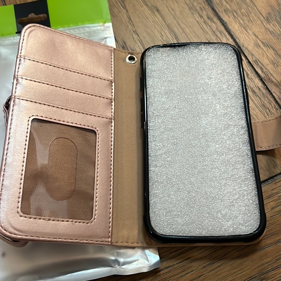 High quality product Mobil phone accessories rose pink has slots for cards & ID - Picture 2 of 6